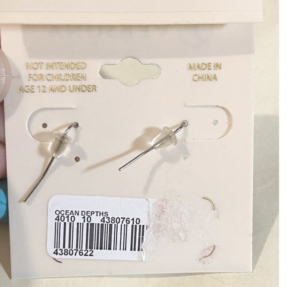 Versona semi-precious nickel free dangle pink and blue earrings NWT - Picture 3 of 3
